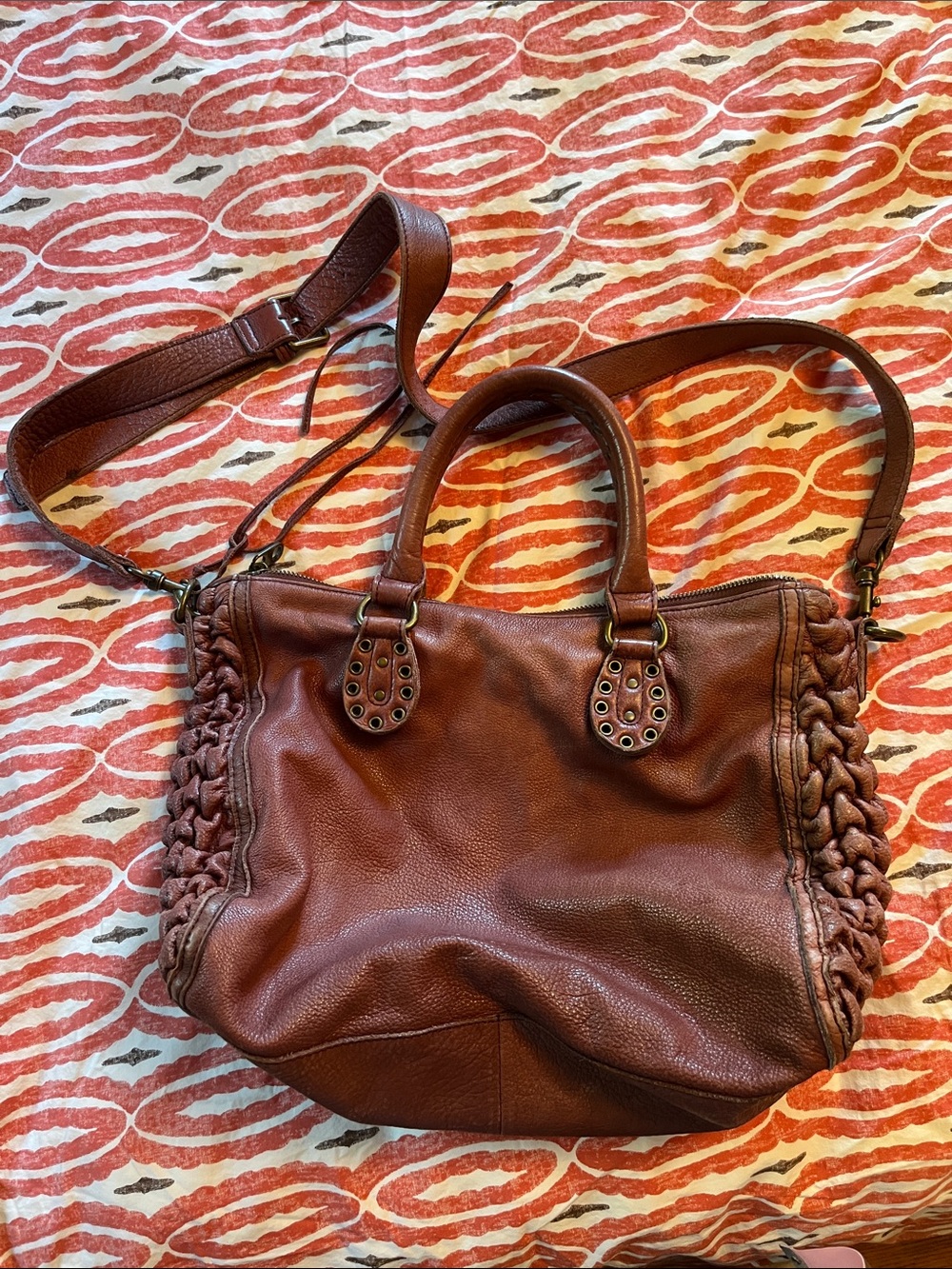 Liebeskind Brown Braided Leather Shoulder Bag